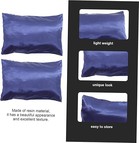 Miniatura 7 de PRETYZOOM 2 fundas de almohada de seda de imitación para decoración del hogar, almohada para sofá, fundas de almohada suaves de satén para el