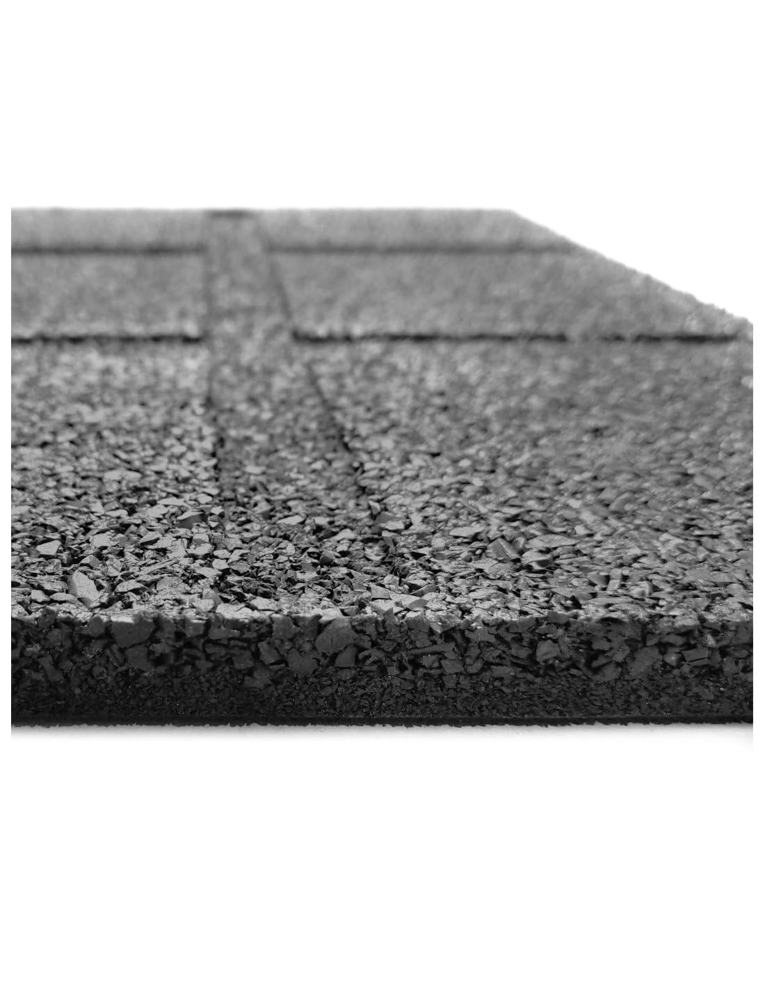 JARDIN202 - Loseta de Caucho Maciza 40mm | 50x50cm | Especial para Gimnasios | Suelos Infantiles | Fitness | 8 losetas: 2 m2 (Negra)