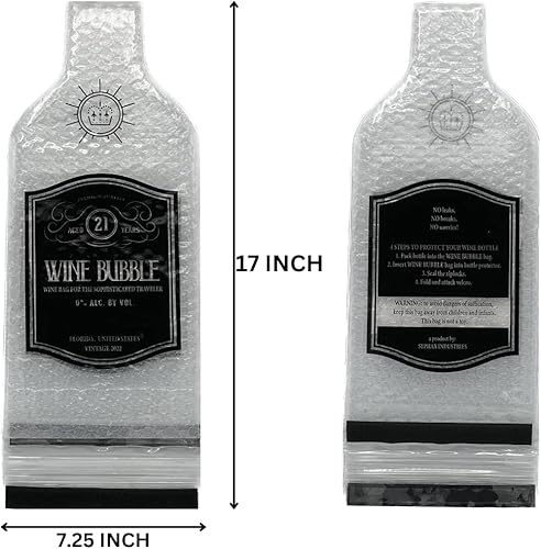 Miniatura 6 de Protección adicional Juego de 4 bolsas de vino reutilizables para viajes con llave de vino compatible con la TSA protector de viaje de vino funda de