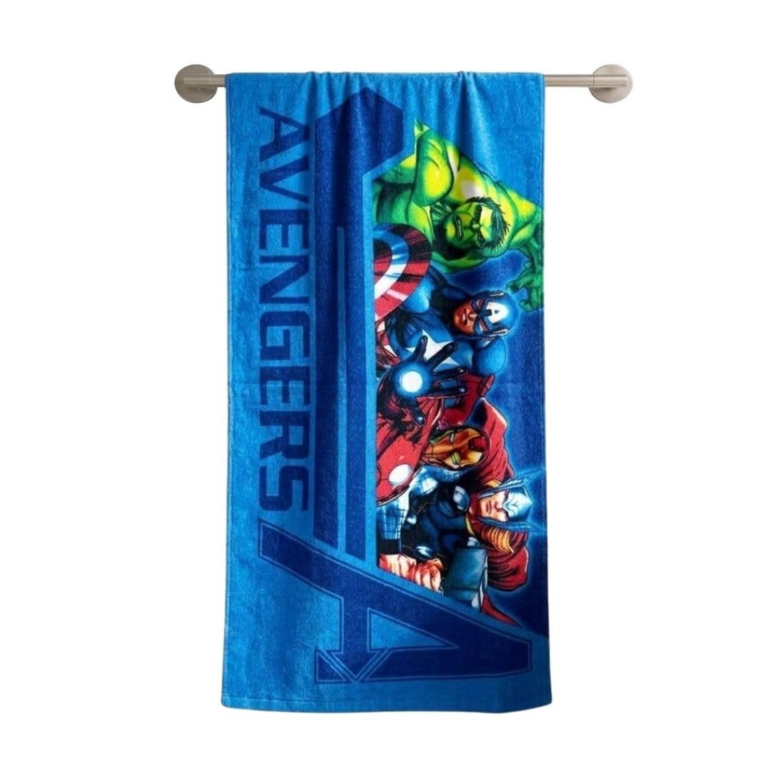 Athom Living Marvel Blue 350 GSM 100% Cotton Kids Bath Towel 60x120 cm