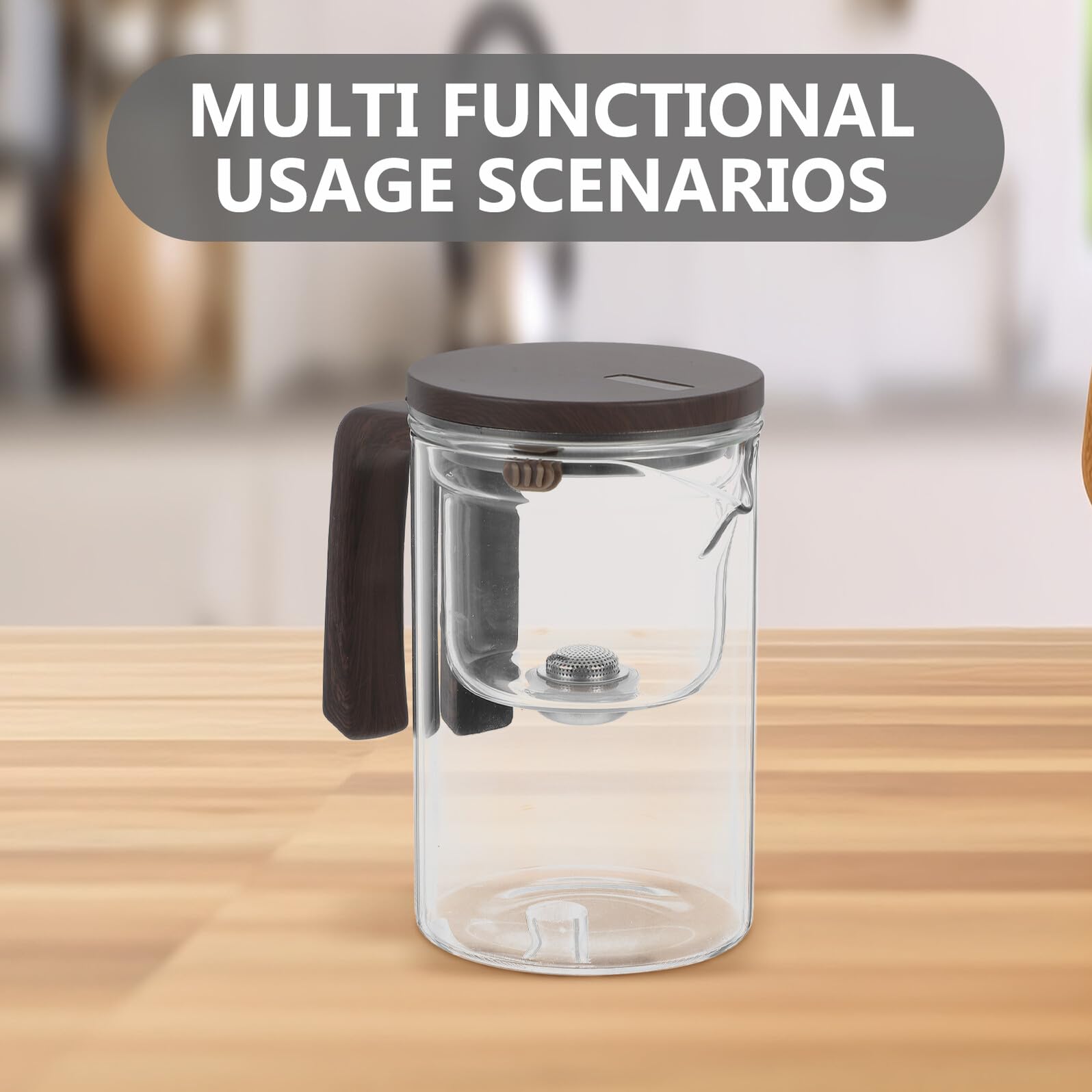 Elegante Glas Teekanne mit Losem Blatt Teesieb aus Edelstahl und Magnetischem Verschluss 520ml für Büro und Teehaus Leicht zu Reinigen und Stilvolles Design