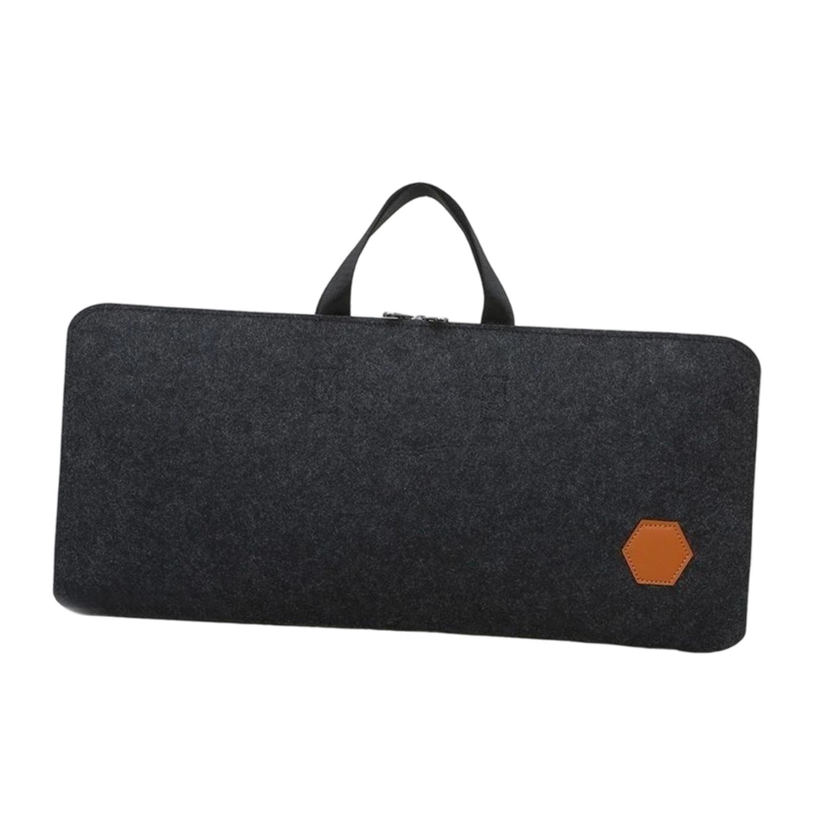 MERISHOPP Felt Keyboard Storage Bag Mobile Office with Zipper Stylish PC Keyboard Case Black-picture-12