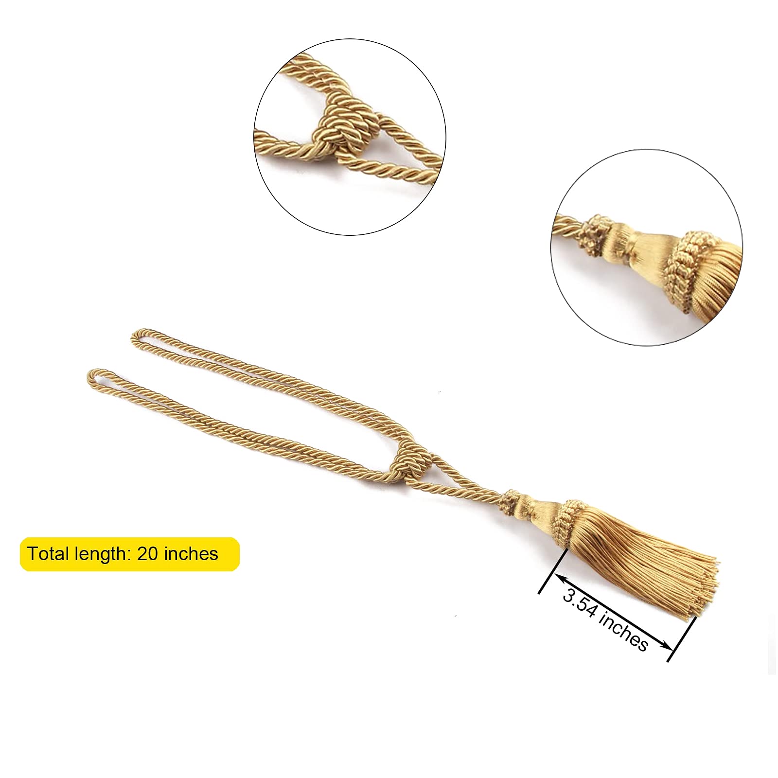 GORGECRAFT Fermacravatte In Pelle Per Tende (2 Pezzi) – Portatende Marrone Scuro Per Soggiorno E Camera, Fissatende Senza Ganci - 3