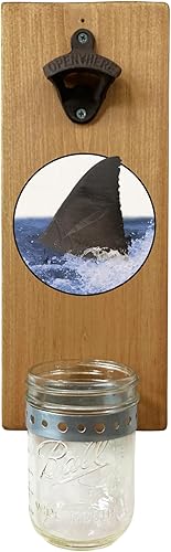 Miniatura 16 de Abrebotellas de cerveza Beber Like A Fish - Abridor de botellas hecho a mano montado en la pared con tapa Catcher - Regalo de cerveza para él o ella