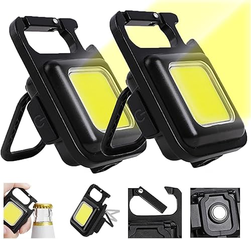 Affinity Stores Linternas de llavero recargables con LED de 800 lúmenes cuenta con 4 modos de iluminación, diseño portátil COB, abrebotellas e imán,