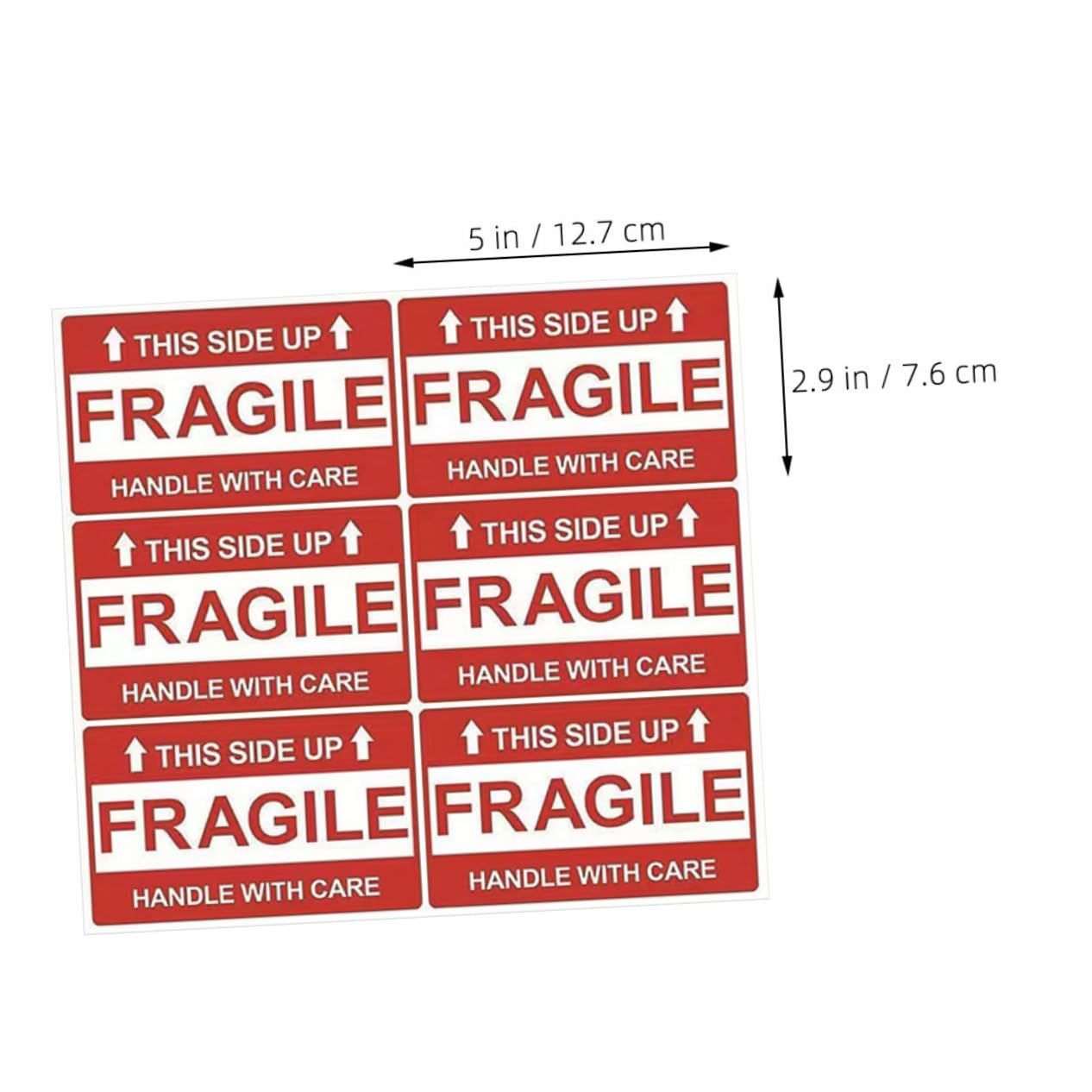 OFFSCH Versatile Fragile Labels 8 Sheets Self-Adhesive Stickers for Shipping Careful Packaging