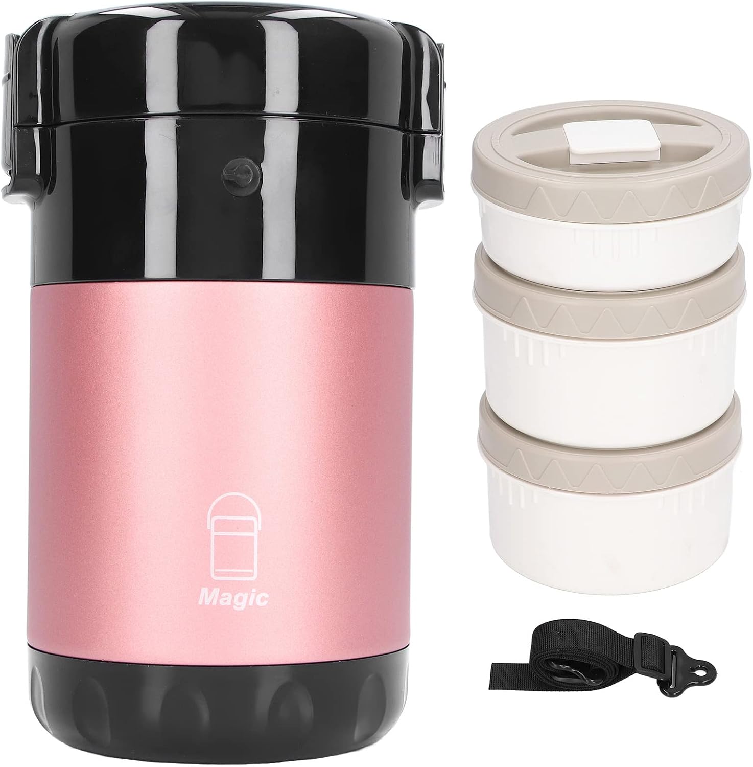 Insulated Lunch Containers, 2.3L Capacity 3 Layers 304 Stainless Steel Vacuum Insulation Food Lunch Box with 6 Layer Thermal Insulation Structure(pink), Insulated Lunch Containers, 2.3L Capacity