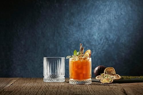 Miniatura 10 de Biandeco Juego de 4 vasos de whisky 12 onzas vasos de barra baja de moda para beber bourbon whisky escocés cócteles coñac rosa