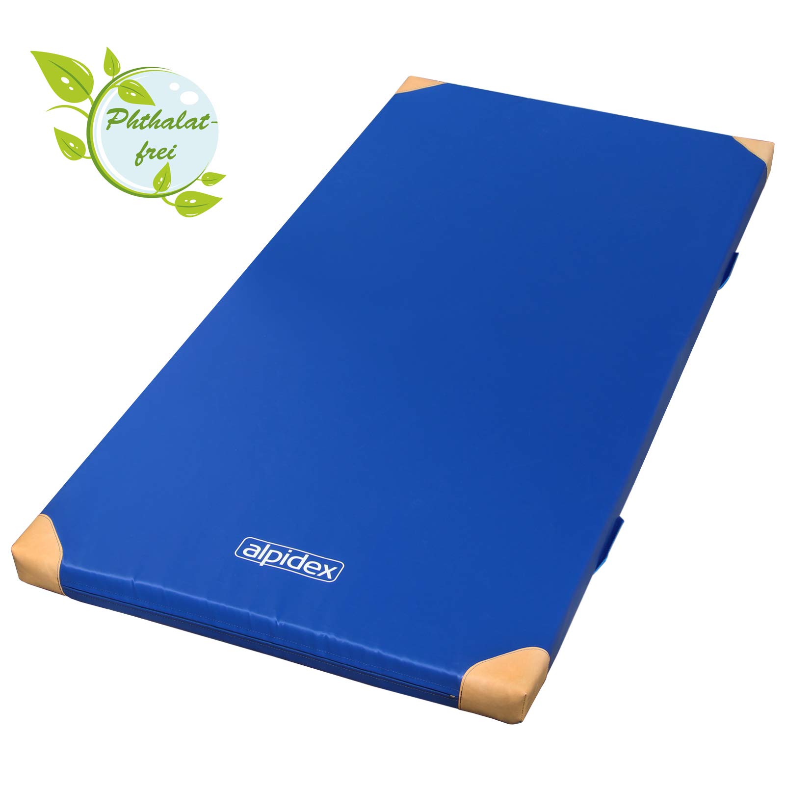 ALPIDEX Matte Turnmatte Sportmatte Gymnastikmatte 200 x 100 x 8 cm mit Antirutschboden und Lederecken RG 80 (weich)