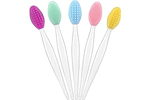 5 Pcs Lip Brush Tool Lip Scrub Brush Double-Sided Silicone Lip Exfoliator...