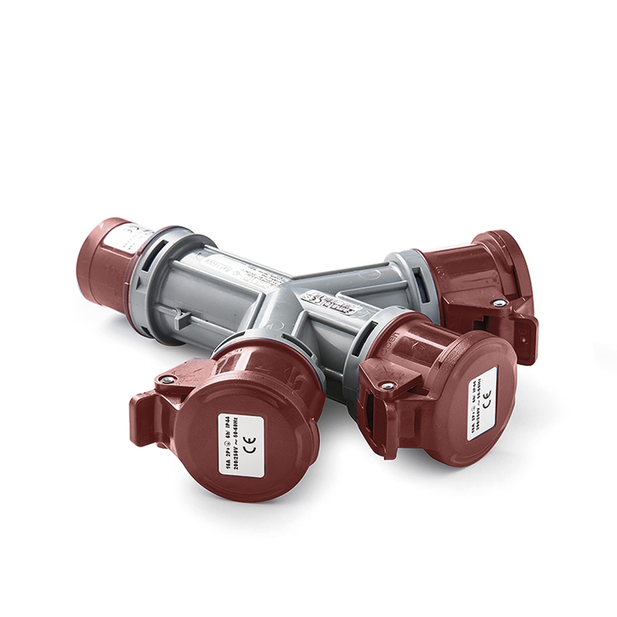 Adaptador industrial de máxima resistencia FAMATEL 16003, tripolar 4P 16A 400V IP67