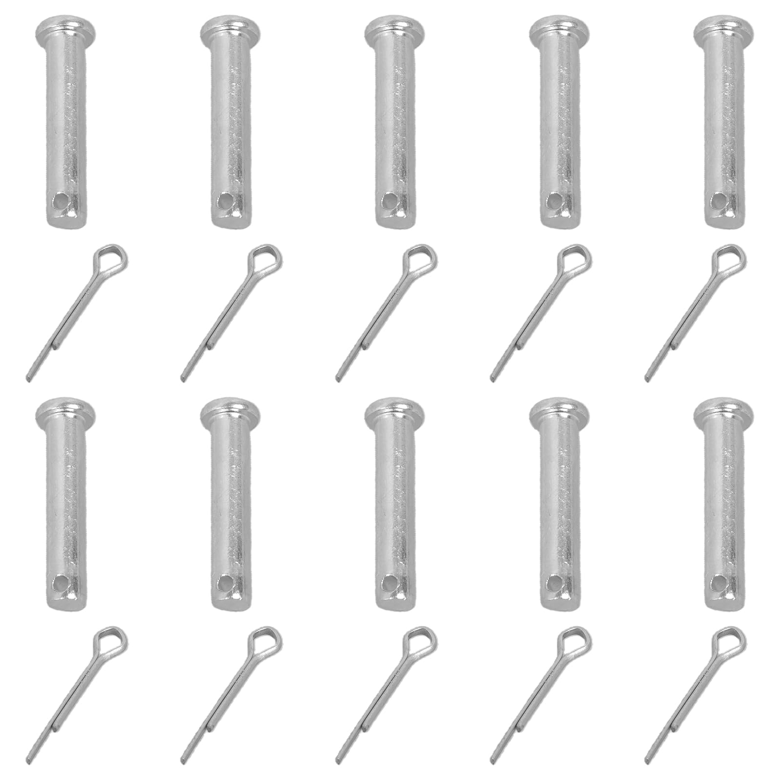 10Pcs Single Hole Clevis Pin Fasteners Flat Heads Cylindrical Pin Replacement Stainless Steel Link Hinge Pins Enduring Mechanics Repair