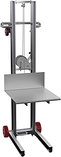 Vestil ALLW-2020-FW Aluminum Lite Load Lift With Winch and Fixed Wheels 20 In. x 20 In. Platform 400 Lb. Capacity Silver