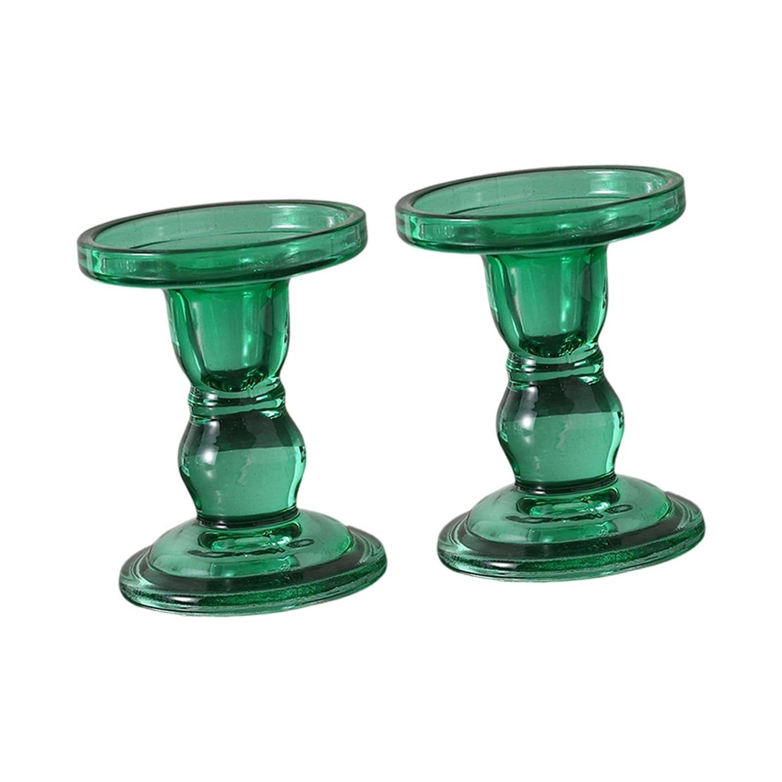 PANGBOER Holders Glass Candlestick Holders Clear Taper Candleholder for Table Centerpieces Stick Holder Decors Glass for Candlestick