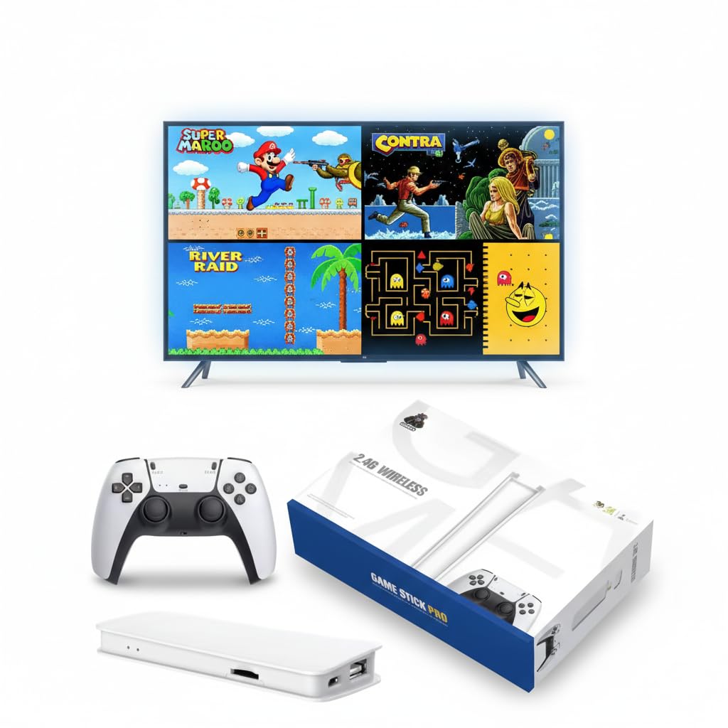 Konsola retro HDMI z 2 bezprzewodowymi kontrolerami i wbudowaną kolekcją gier