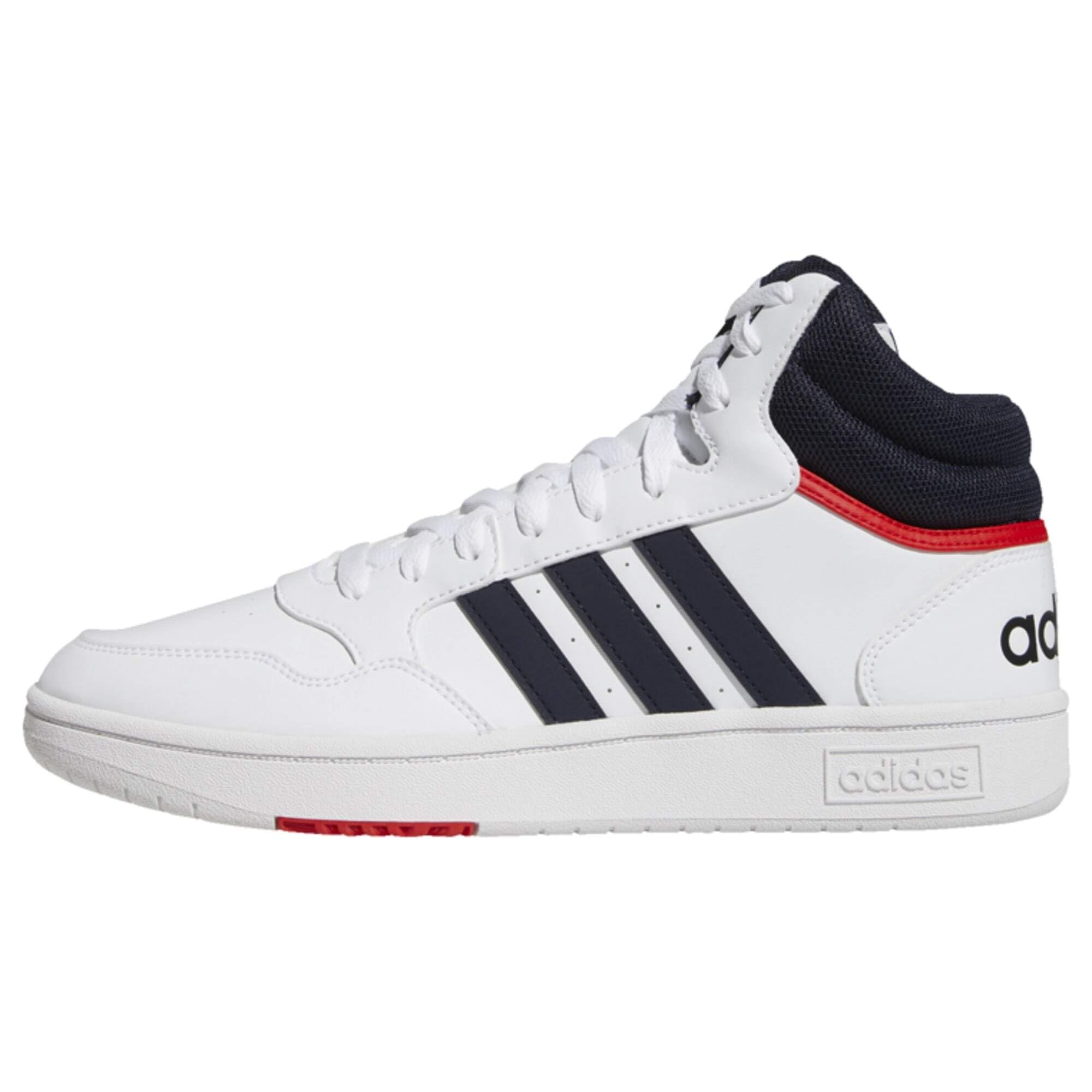 adidas Hoops 3.0 Mid Classic Vintage Shoes, Zapatillas para Hombre, Cloud White/Legend Ink/Vivid Red, 42 EU