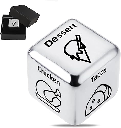 Dados de decisión de comida para citas, dados para decidir, para parejas, qué es para la cena, dados para decisiones de comida, dados divertidos de