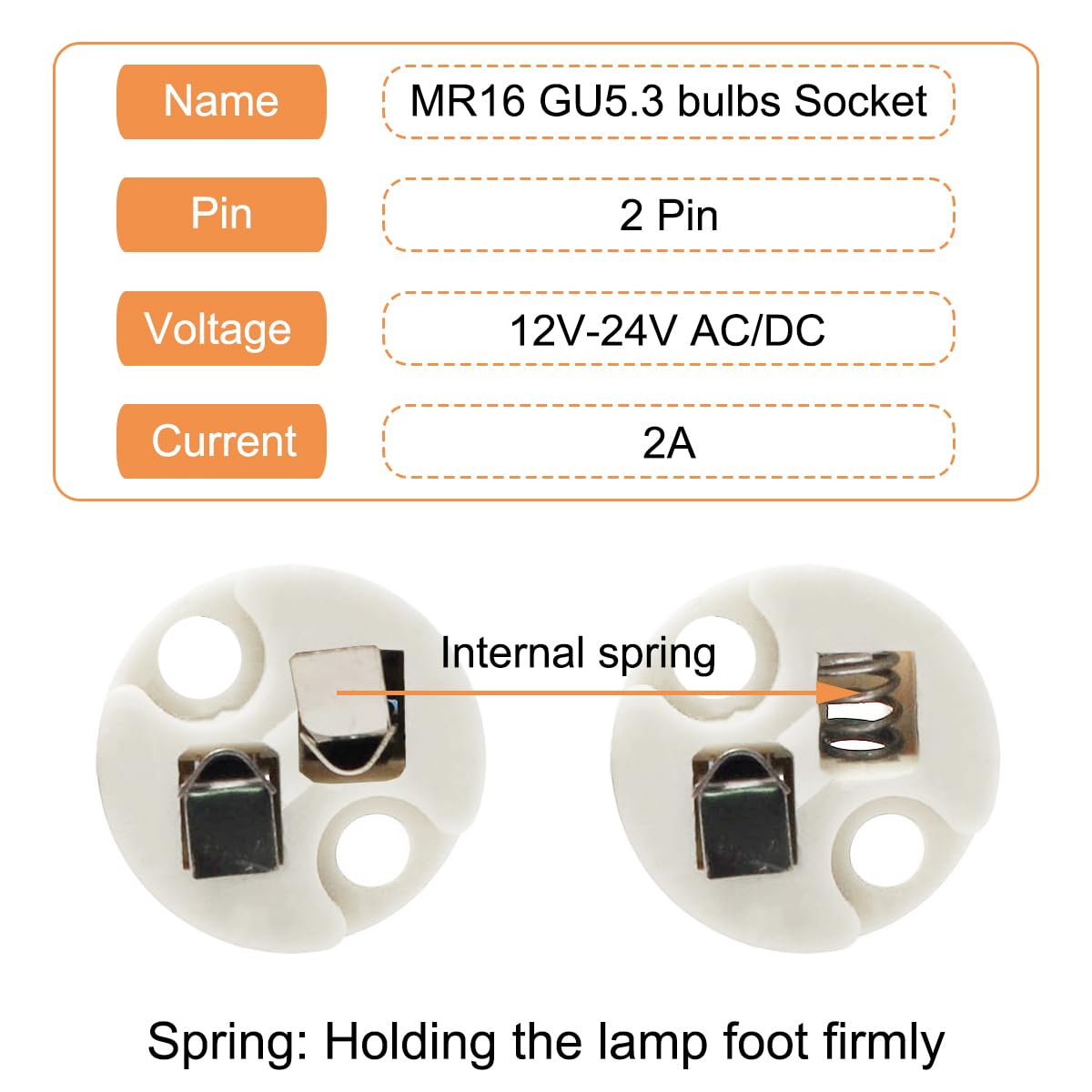 LED MR16 GU5.3 Enchufe, 10 piezas Bombilla de lámpara halógena Conector de cerámica Adaptador de cable MR11 G4, Convertidor de enchufe de base de soporte CFL incandescente