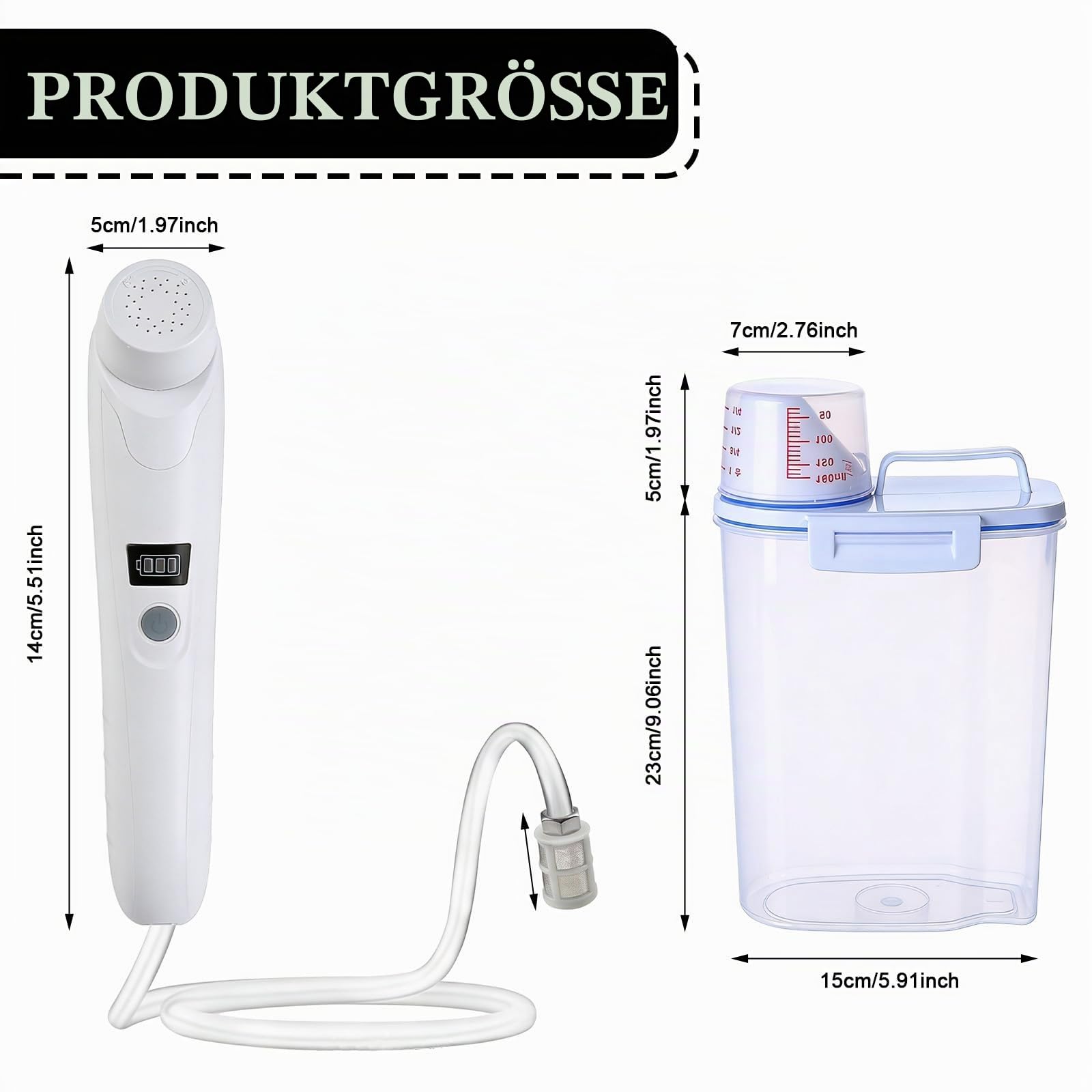 Portable Bidet Po Dusche, Elektrisches Bidet ReiseBidet Handbrause mit 2.5L Wassertank, Peri Bottle für Toilette Outdoor, Camping Flasche Sprühflasche Hand Perinealflasche für Damen Herren Kinder