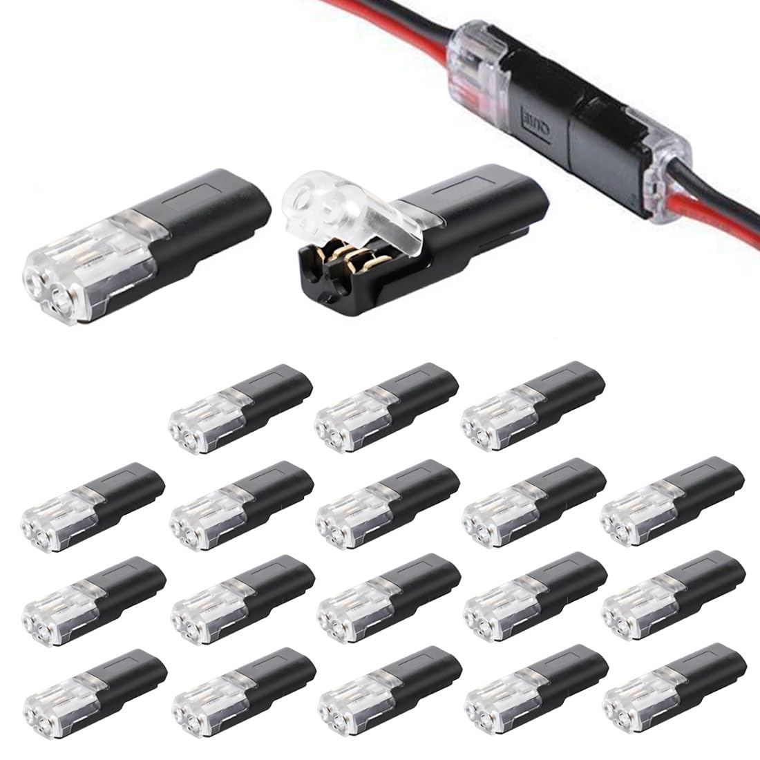 Set Da 40 Connettori A 2 Poli 12V – Per Cavi 18-22 AWG, Crimpatura Rapida, Per Auto E Camion