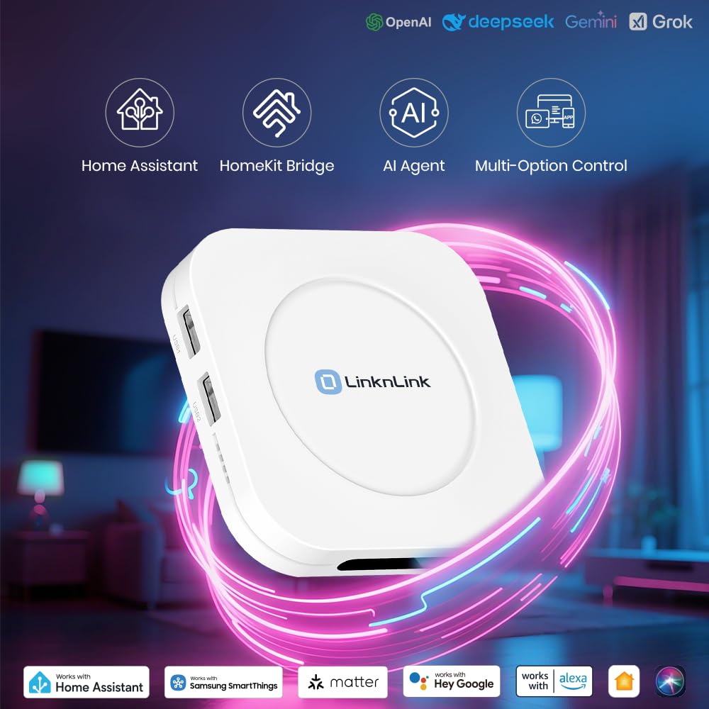 iSG Box SE Smart Home Hub avec assistant domestique préinstallé | HomeKit Bridge, Matter, compatible avec Alexa et Google, ajoutez Zigbee et Z-Wave via clé USB, AI Home Agent, contrôle local