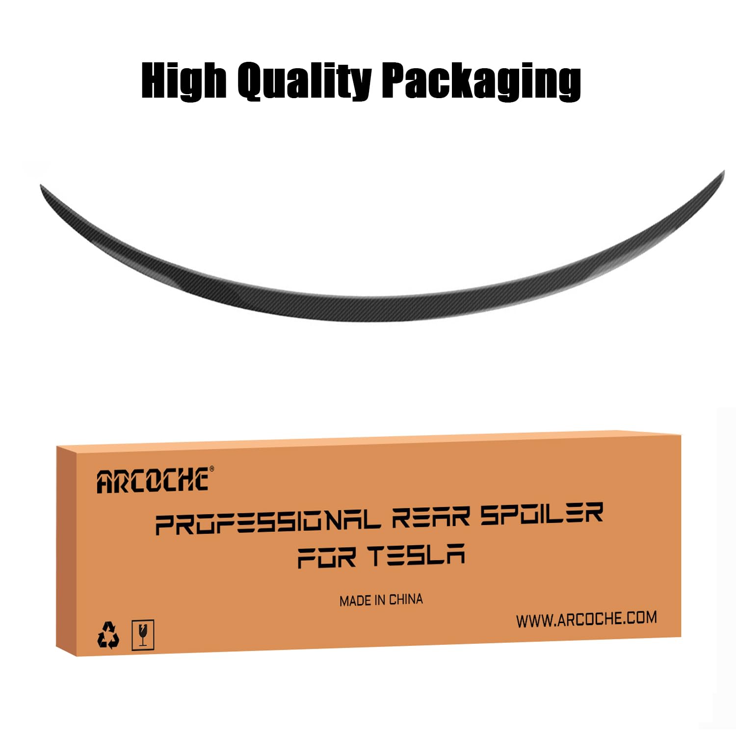 Alerón Trasero para Tesla Model 3 Highland Performance Spoiler Original Trunk Wing ABS 2024 2025 2026 Model 3 Highland Accesorios (Fibra de Carbono Brillante)