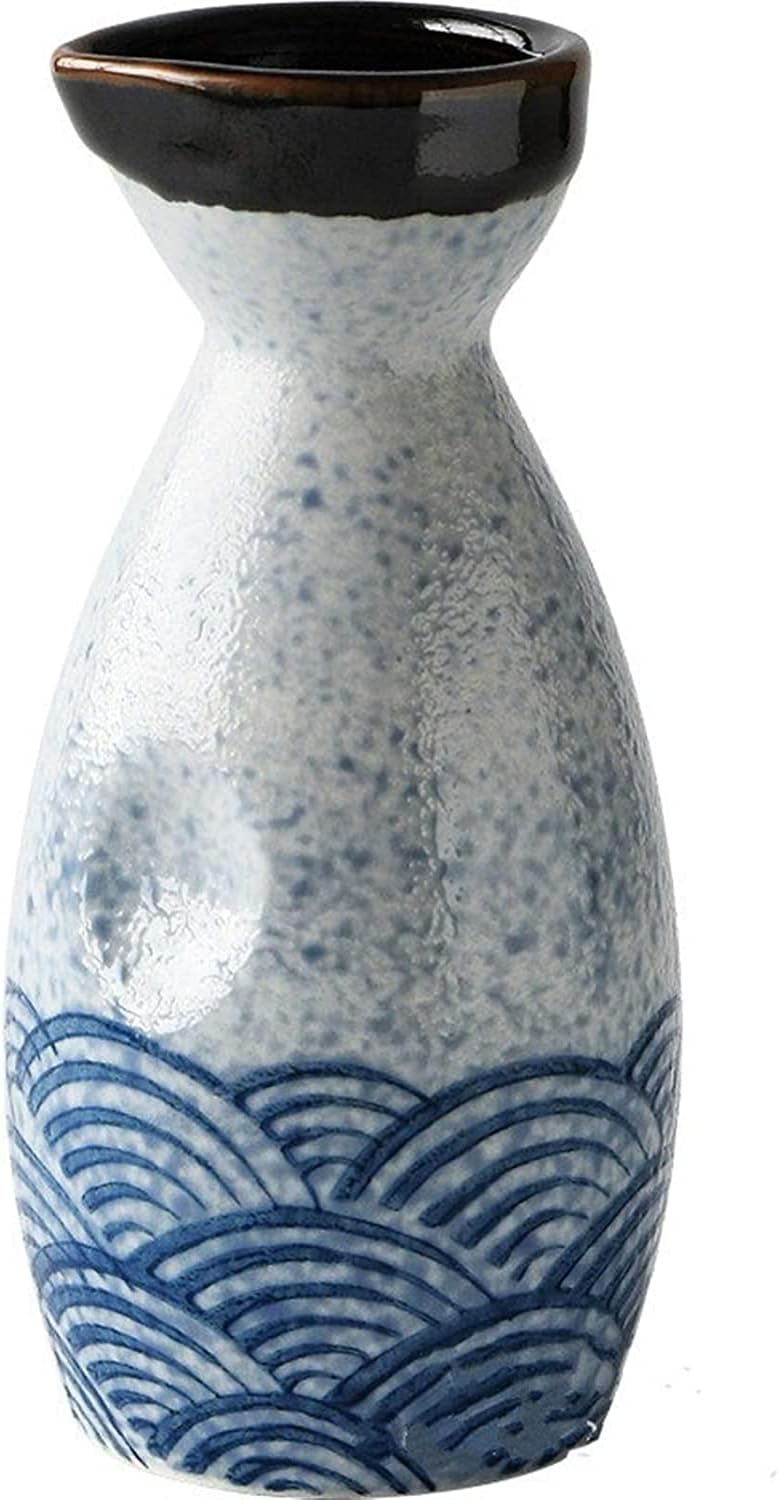 Sake wine set, wine glass,Ceramic 40Ml Sake Cup 240Ml Pot Japan Style Haibo Sake Wine Set Wine Shochu Jug Spirits Distilled Liquor Household Wine Drinks,Home Decor/1Pot