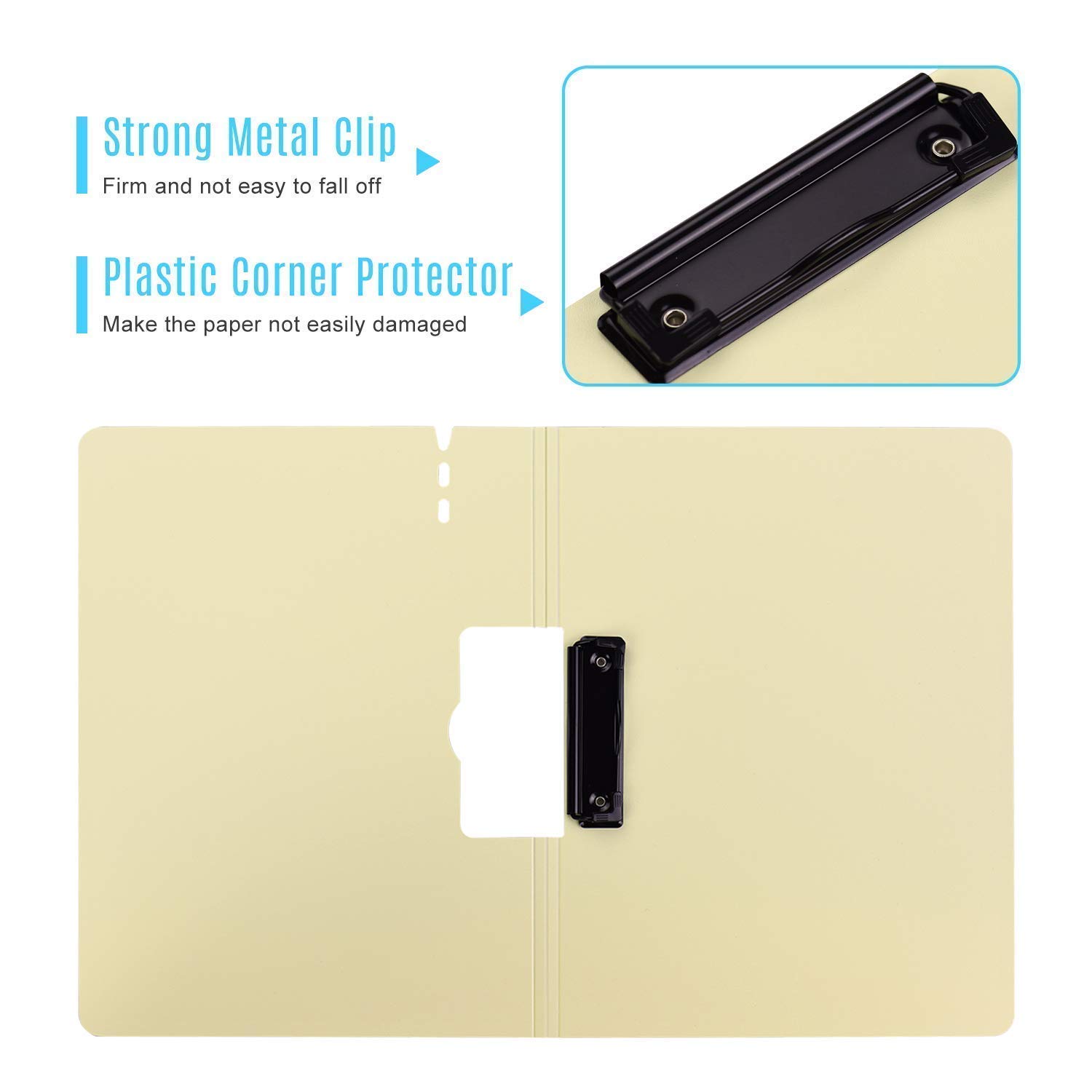 Cazuela Flip Writing Pad Side Open File Pad A4 360 Over Waterproof Foldover Clipboards File Folder Flip Profile Clips Hardback Boards Form Organizer for Business, Office (Multi Color) (4) 1