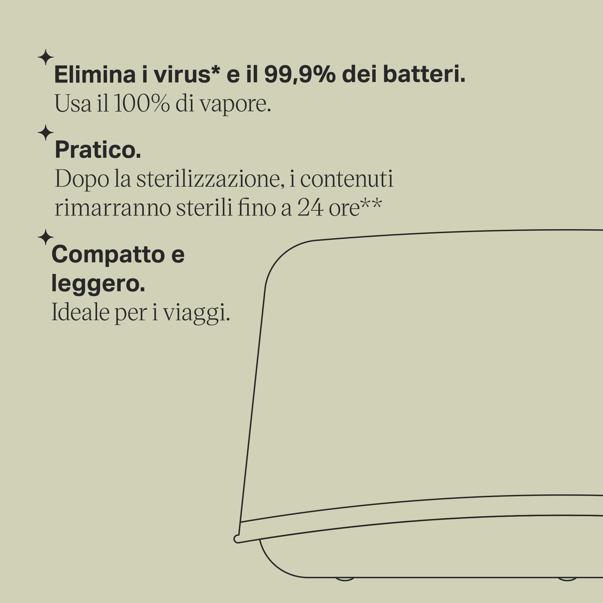 Tommee Tippee Sterilizzatore a vapore per microonde per biberon e accessori