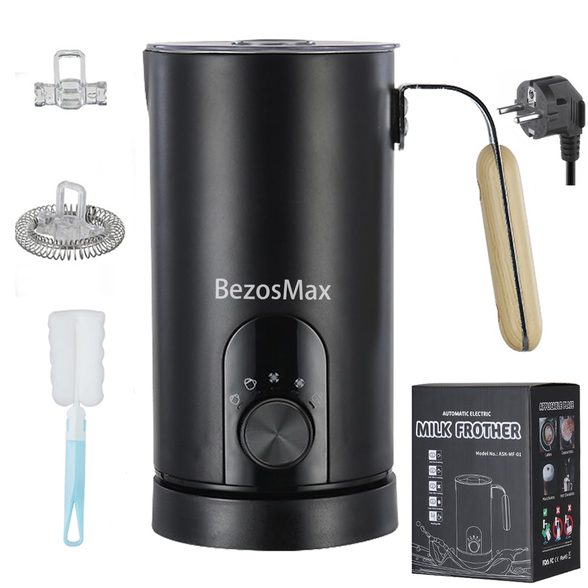 BezosMax 350ml Automatic Milk Frother Hot Cold Dual Use for Latte