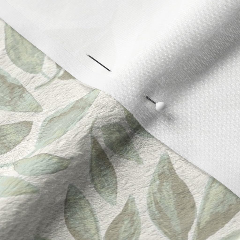 Spoonflower Fabric - Woodland Sage Watercolor Botanical Calm Shabby Chic Rustic Farmhouse Printed on Minky Fabric by The Yard - Sewing Baby Blankets Quilt Backing Plush
