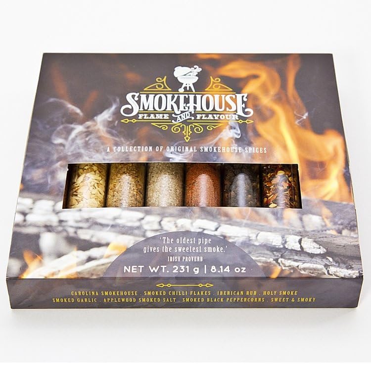 Barbecue Smokehouse Flame and Flavour BBQ Rub Set - 8 Unique Smoked Spice Selection Box - Unusual Food Cooking Gifts - for Gourmet Foodies Enjoy Smokey Sunday Roast Spice image 2