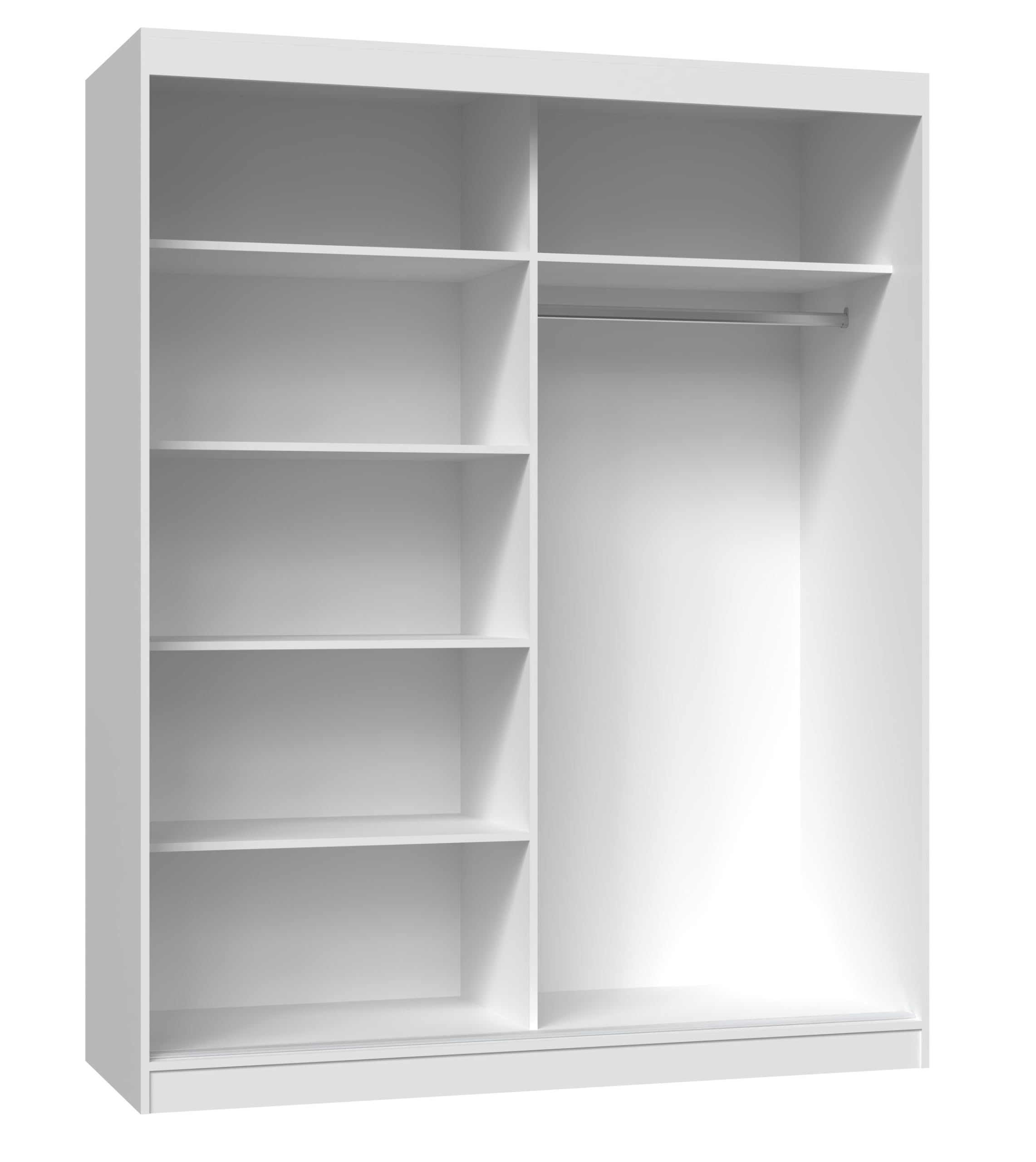 ARREDO DA CASA Armadio con Ante Scorrevoli 160x200x61 cm, 2 Ante, 5 Ripiani, Specchio Rovere/Antracite AT23