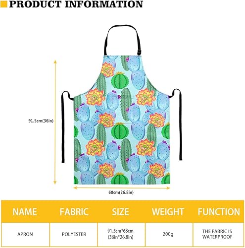 Miniatura 7 de LJMKZJN Delantal ajustable con patrón de girasoles de amor, resistente al agua, con 1 bolsillos