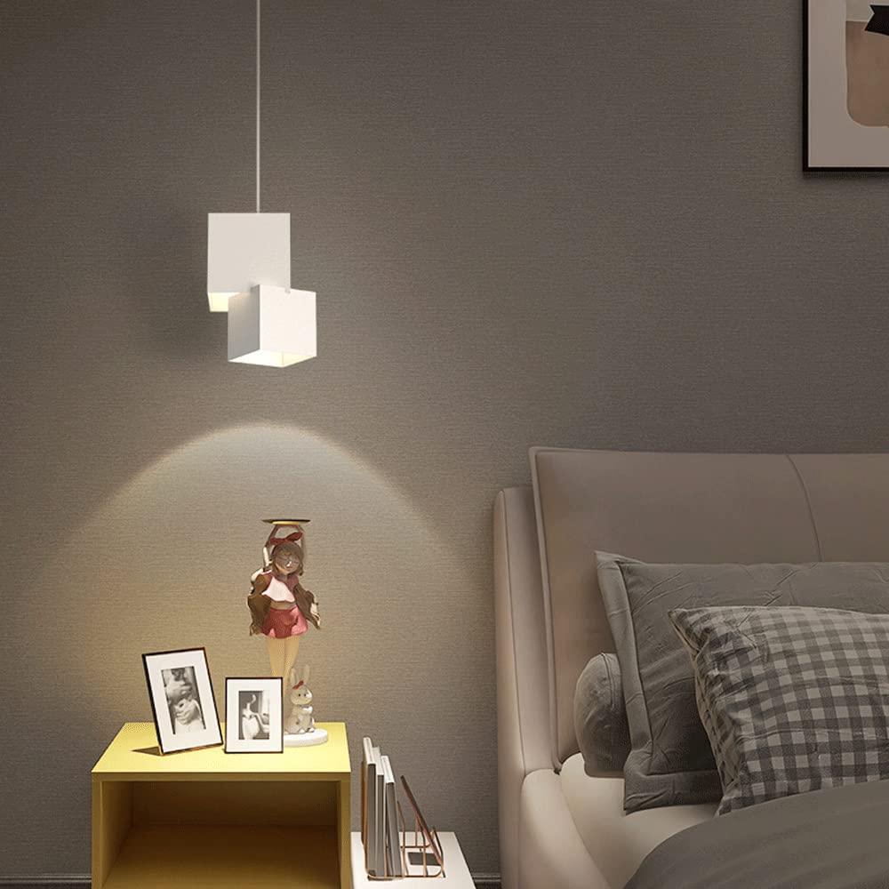 Candelabro de hierro de estilo simple, lámpara colgante de cabeza única con base E27, pantalla de luz colgante de metal cuadrada personalizada, accesorios de iluminación para decoración de techo de sa