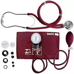 Kit Esfigmomanômetro + Estetoscópio Rappaport Premium Vinho