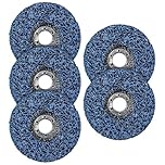 Luabue 5 Pack 115mm Strip Discs for Angle Grinder, 4.5 Inch Stripping Wheel Paint Stripper Paint Removal Discs for Angle Grinder Clean and Remove Paint Coating Rust Welds Oxidation (Blue)