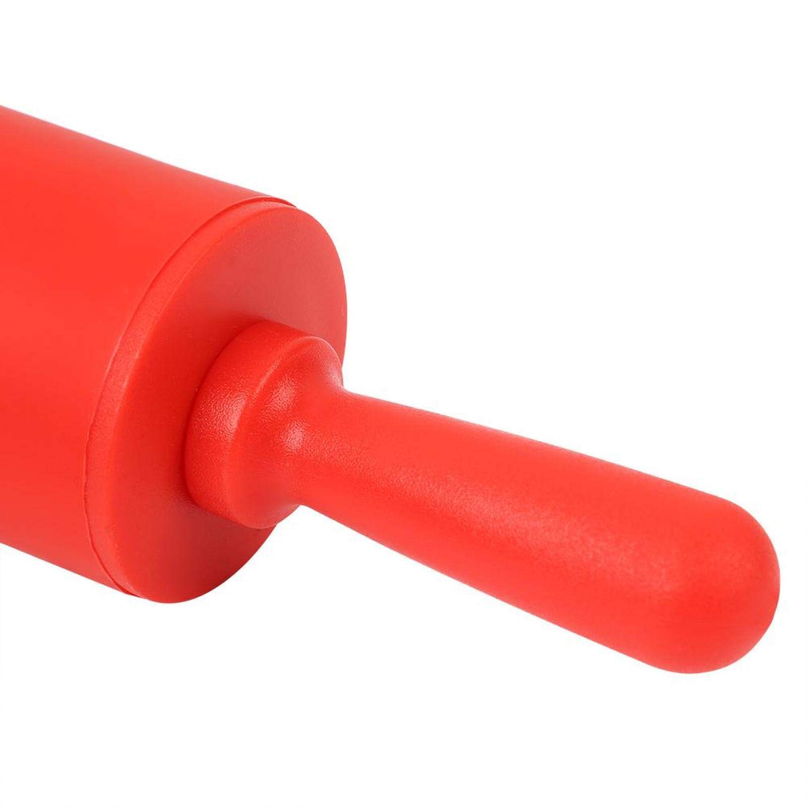 Rouleau à pâtisserie en silicone de qualité alimentaire à économie de travail, outil de laminage de pâte, pour restaurant de biscuits à pizza à croûte de tarte(red)