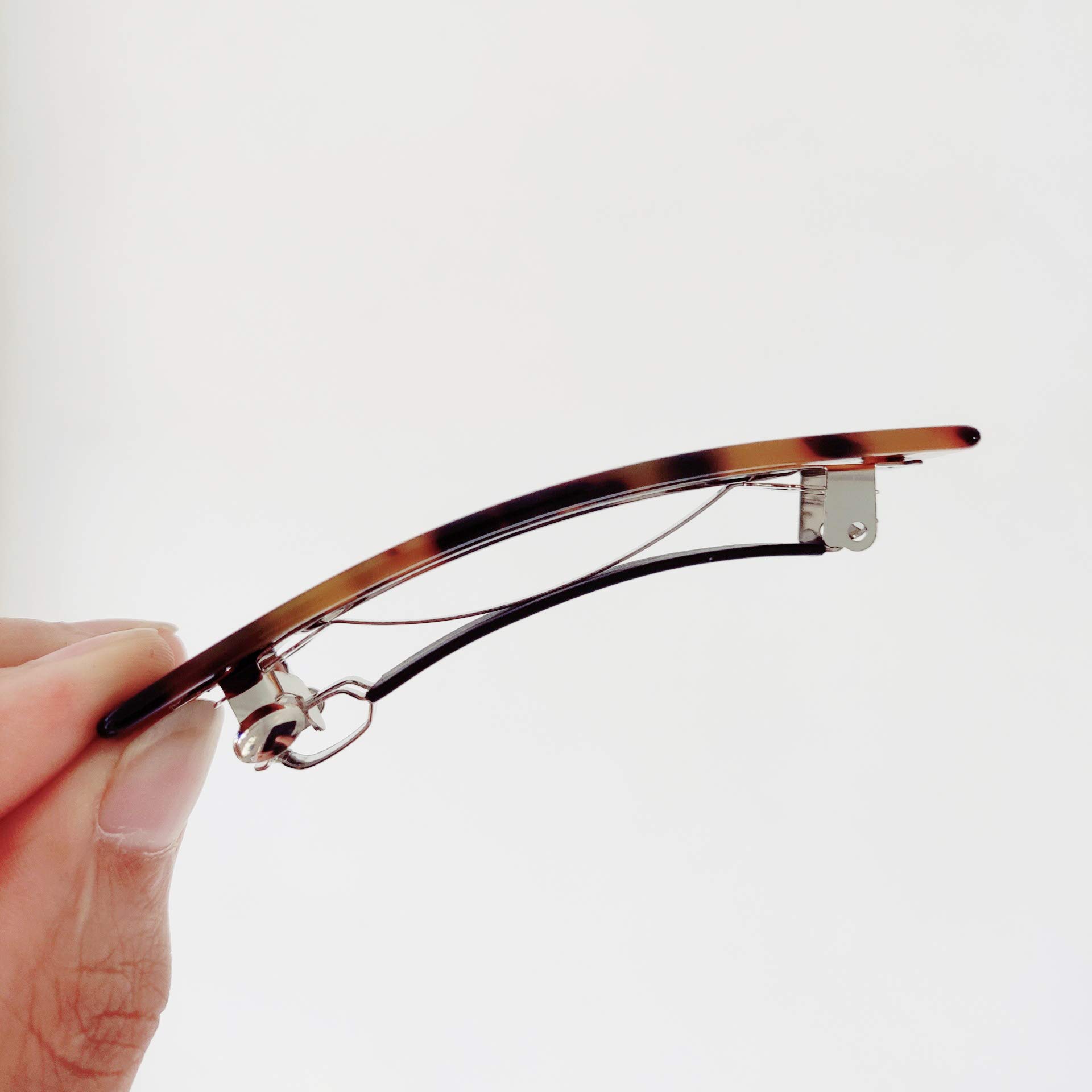 4 Pcs Elegant Rectangle and oval Barrette Acetic Acid French