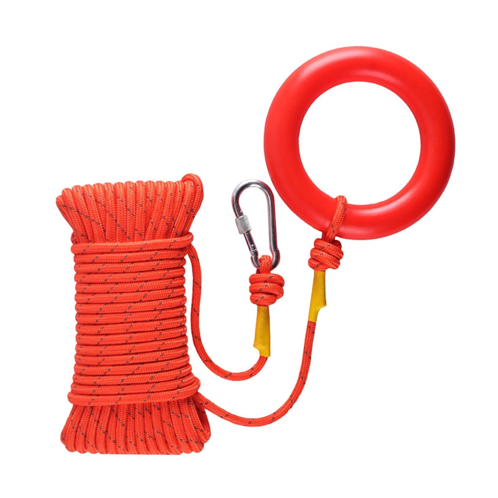 Rock Climbing Rope -Boat Safety Throw Rings With Water Floating Lifesaving Rope - Rappelling Ropes Fall Protection Kit - For Boating Fishing Hiking Lifesaving Mooring Dock Lines Kayak Canoe
