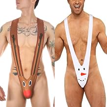 Men's Borat Mankini Thong Sexy String Swimsuit for Christmas Halloween Santa Claus