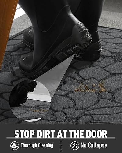 Miniatura 3 de AMOAMI - Tapete de puerta  Tapete de bienvenida absorbente resistente para puerta delantera, tapete de goma antideslizante para puerta delantera,