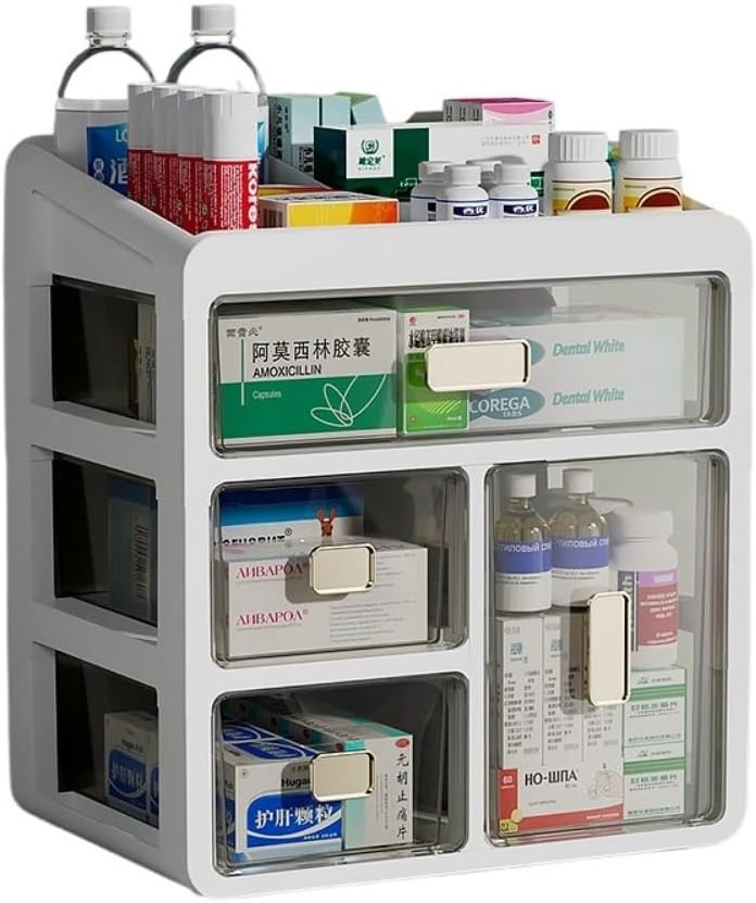 救急箱、薬箱、工具箱、収納箱、裁縫箱、おしゃれな小物収納、シンプルな引き出し式、デスクトップ、文房具事務用品、寮雑貨などを整理できる