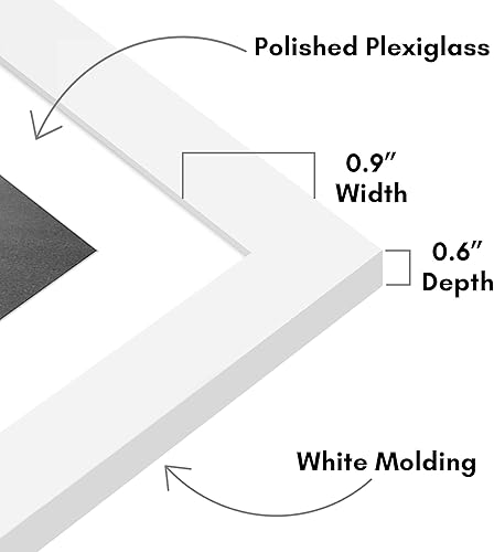 Vista 37 de Americanflat Portarretratos de 5 x 6 pulgadas con plexiglás pulido, juego de 5 portarretratos de 2 x 3 pulgadas con paspartú o para fotos de 5 x 6