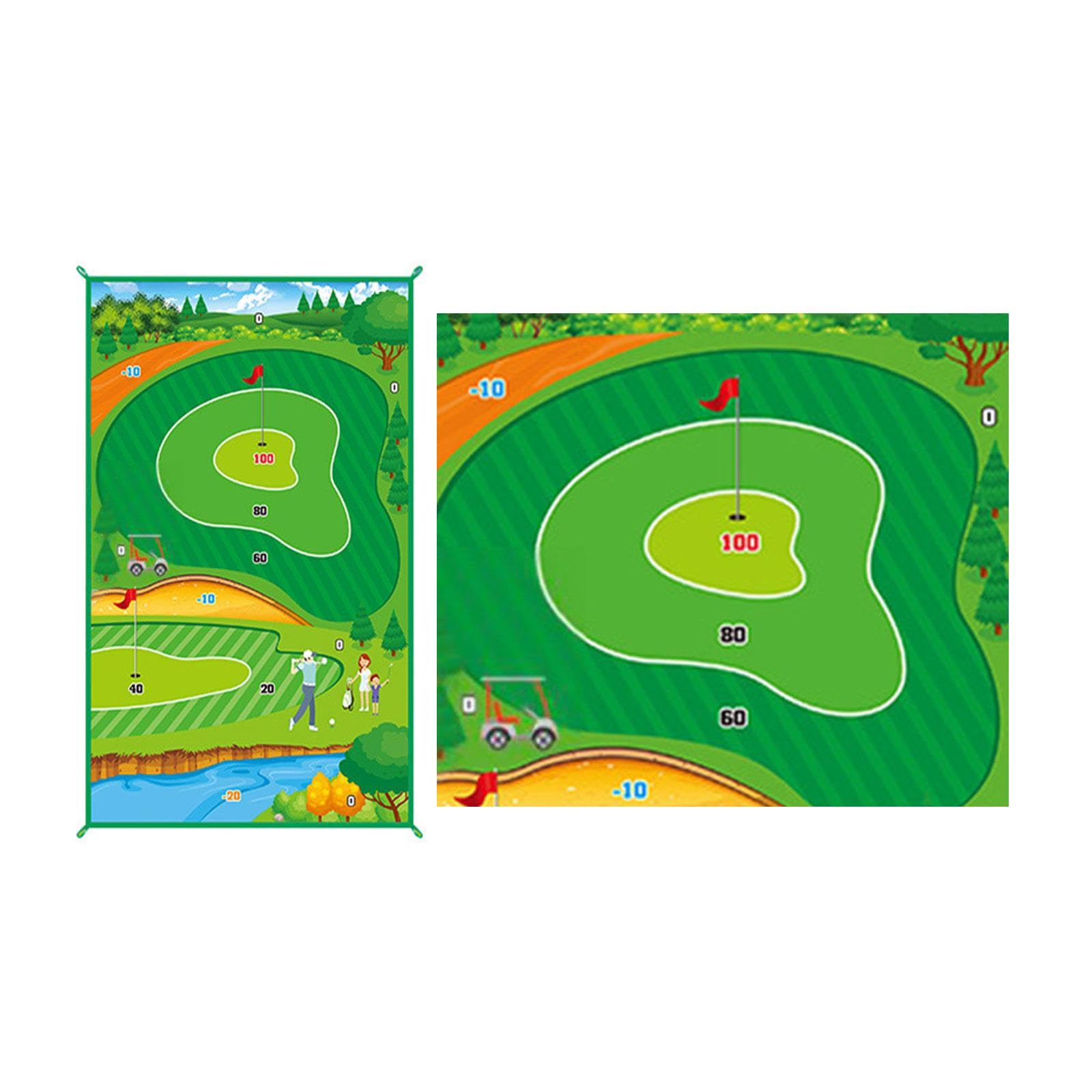 Golfspielmatten Set für Erwachsene Und Kinder, Tragbares Golfzubehör Und Bälle, Golfschwungtrainer, für Zuhause Und Büro, Stil A