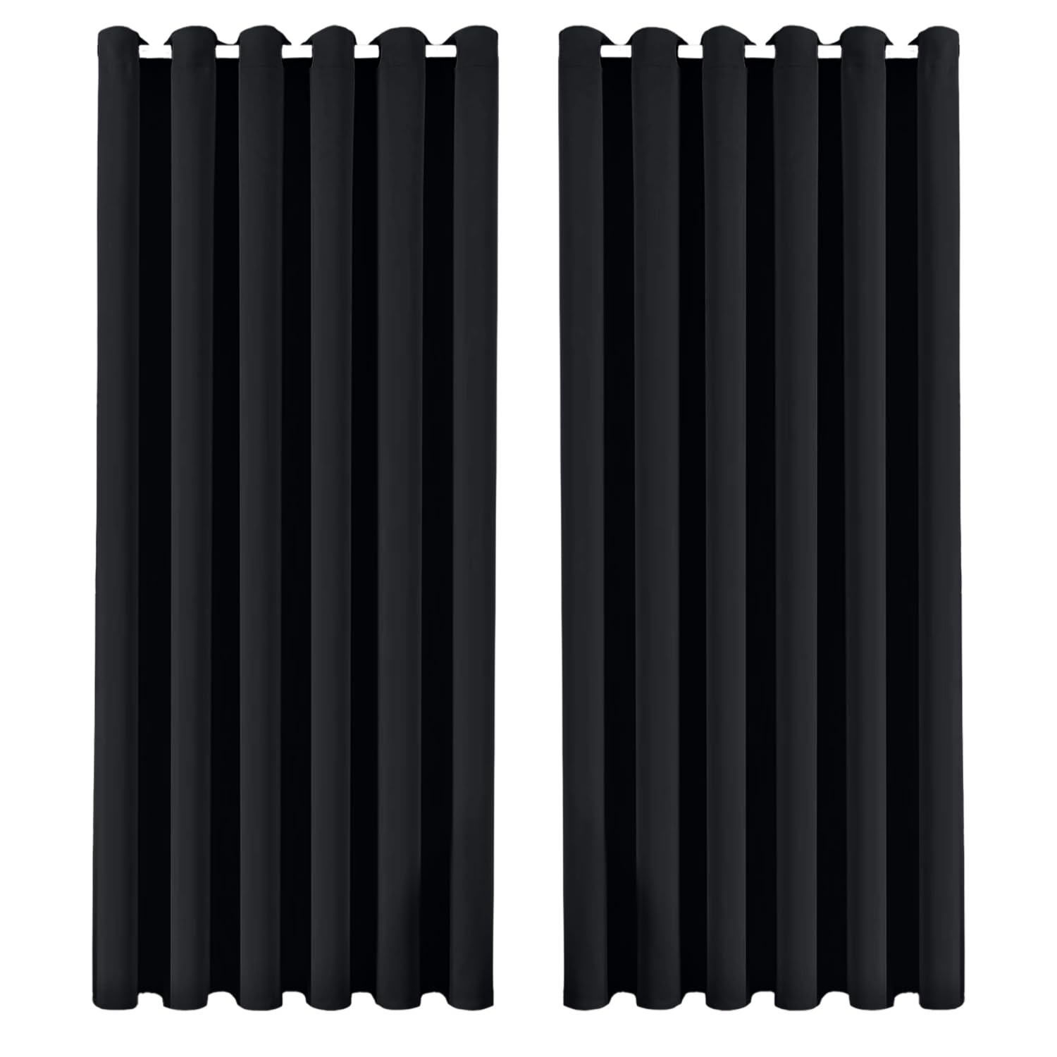 Bedlooms Black Out Curtains For Living Room Thermal Insulated Curtains Energy Efficient For Living Room Eyelet Curtain 2 Panels 46X54 Inch With 2 Tie Backs