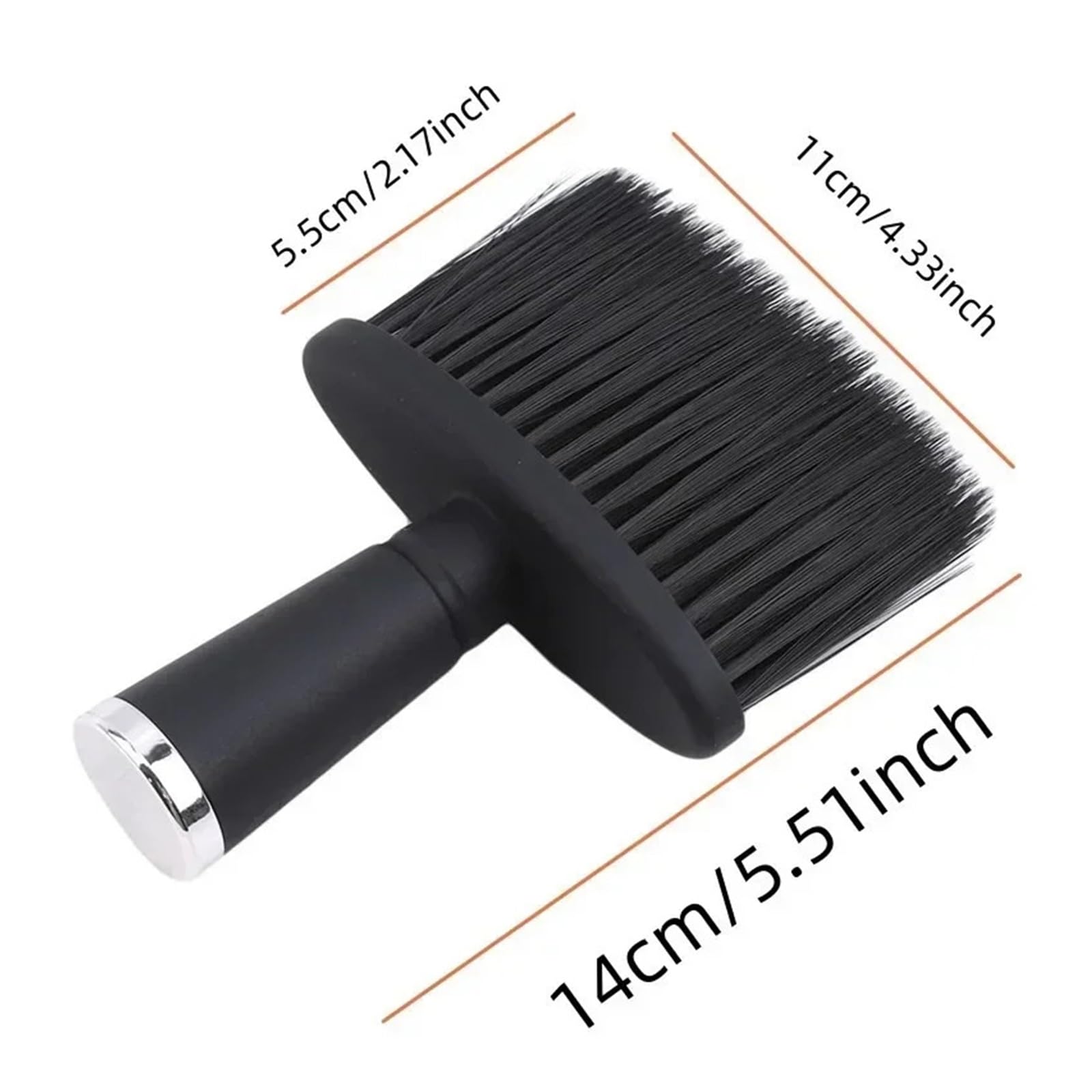 Spazzola For Spolverino For Il Viso In Plastica Con Manico Nero, For Capelli Da Barbiere, Spazzola For Capelli Pulita, Spazzola For Barba, Strumento For Lo Styling Del Salone(Black plastic handle)