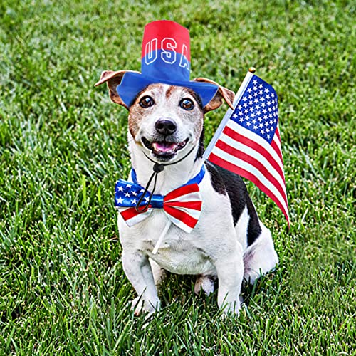 Ali2 2Pcs Dog Independence Day Costumes Hat 4Th Of July Day Dog American Flag Hat Patriotic Pet Hat For Small Medium Dog Cats #TOP5