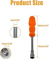 Vista 2 de Biaungdo 10mm Socket Wrench Screwdriver, High-Carbon Steel Hexagon Nut Driver Non-Magnetic Tip Hex Nut Screwdriver Hand Tool