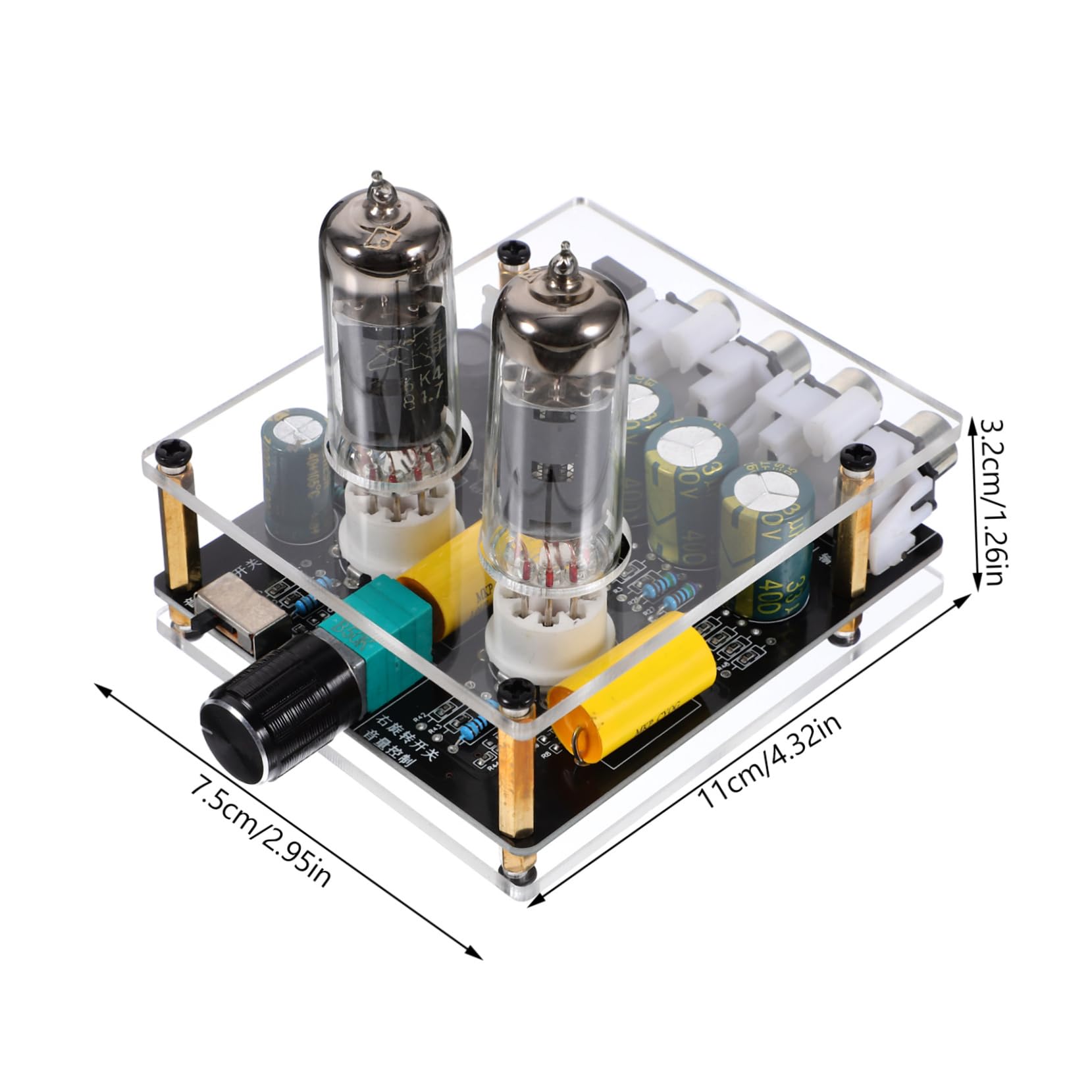Preamplificador de Válvulas HiFi 6k4/6a2 para Tocadiscos y Cine en Casa, Placa Ligera de PCB y Vidrio, Mejora el Audio
